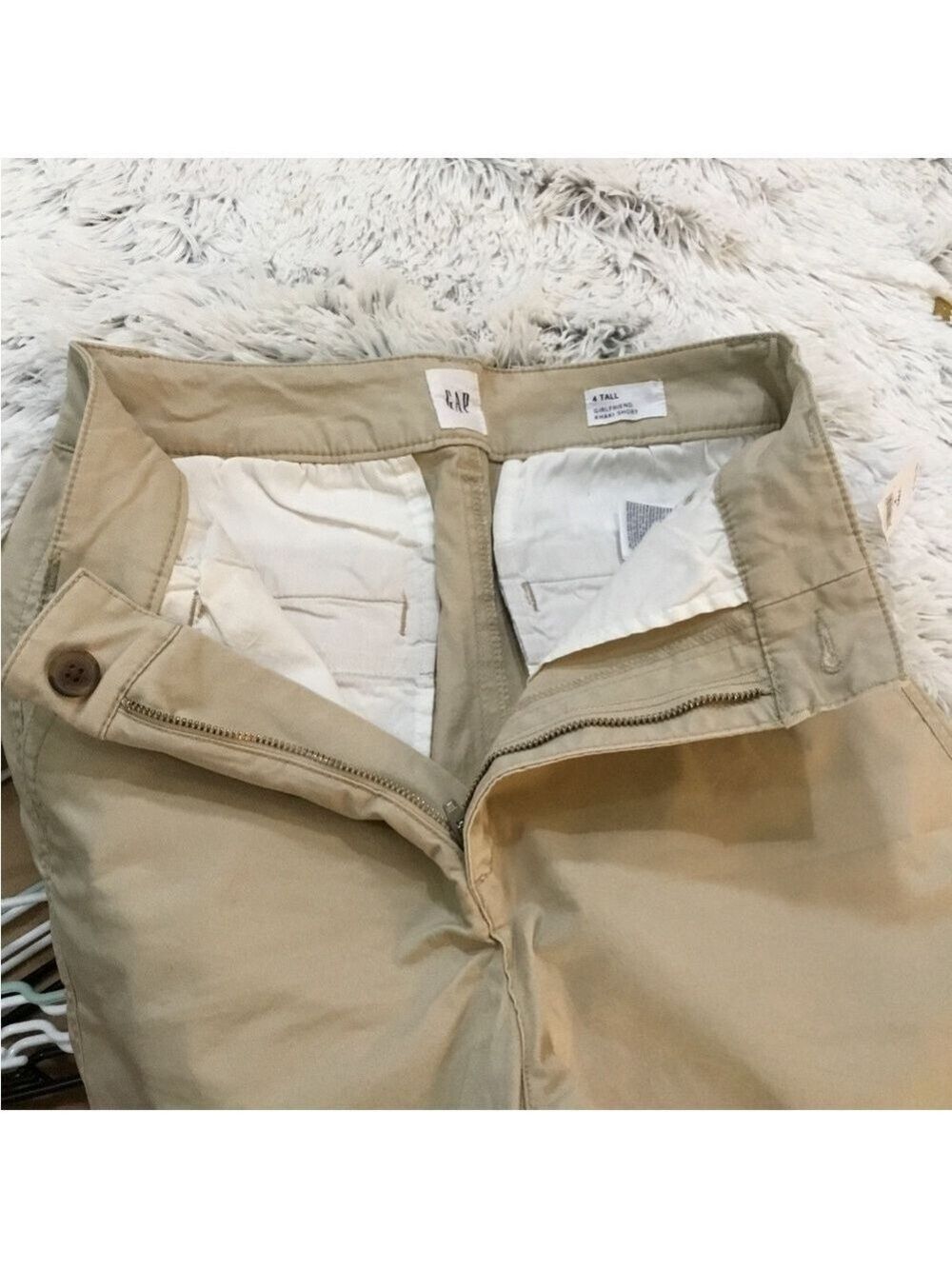 Gap girlfriend khaki button zipper closure shorts Womans size 4 Tall - Picture 4 of 9